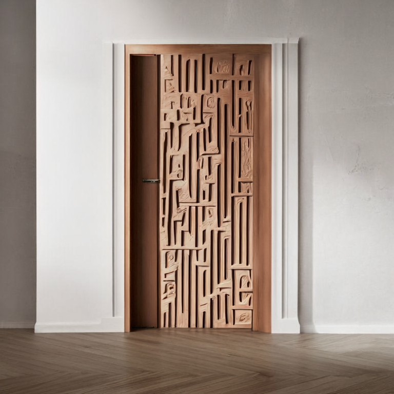 Flat Carving Wooden Door Design