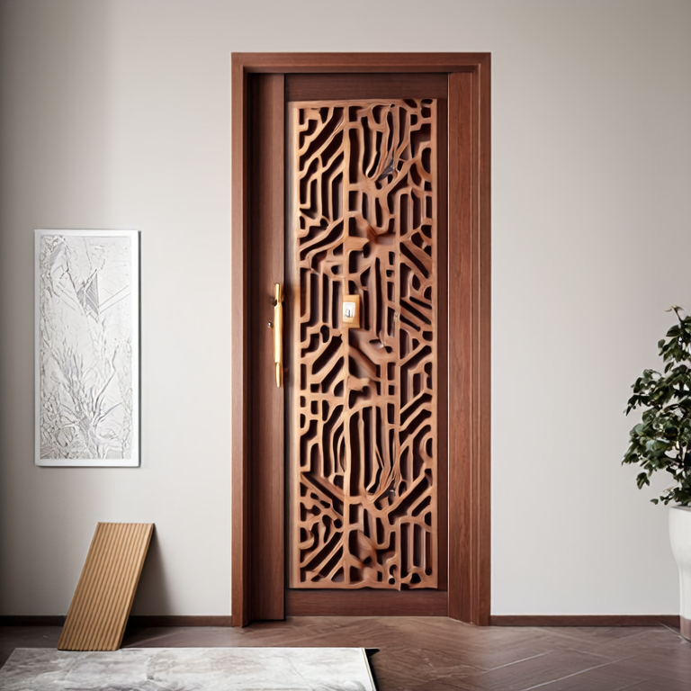 Flat Carving Wooden Interior Door