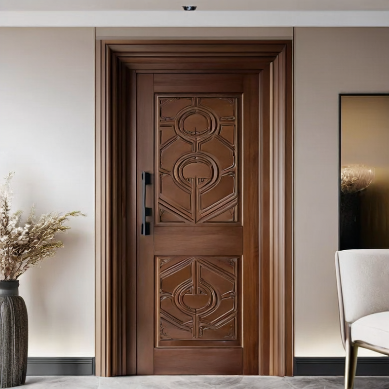 Flat Carving Wooden Interior Doors in Renovation and Fit-Out Projects
